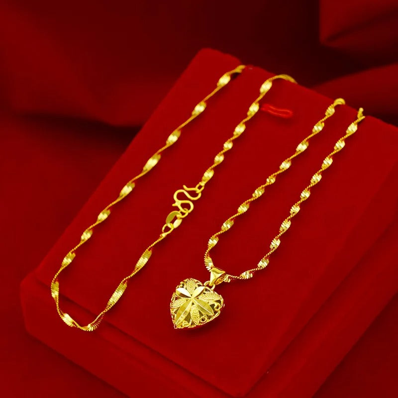Gold Aura Heart Necklace