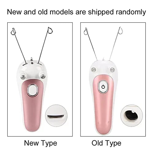 Electric Facial Threading Hair Removal for Women device with a model demonstrating its use for smooth skin.